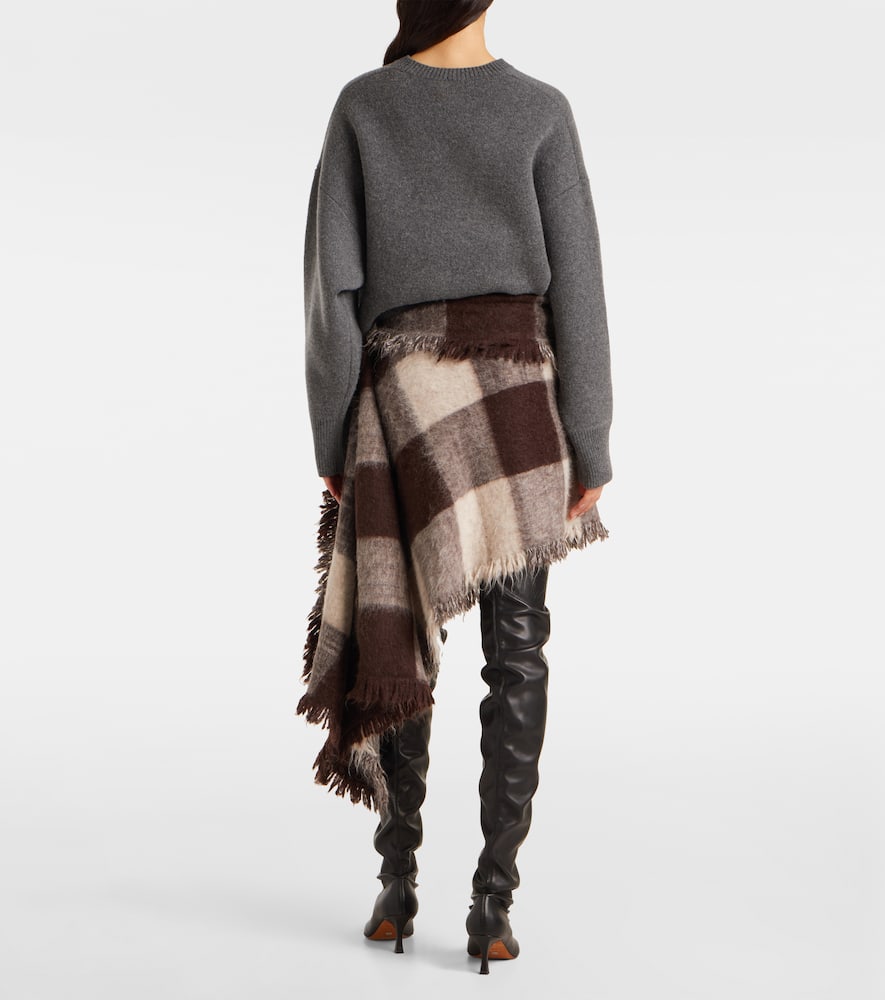 Kai checked alpaca and wool-blend miniskirt