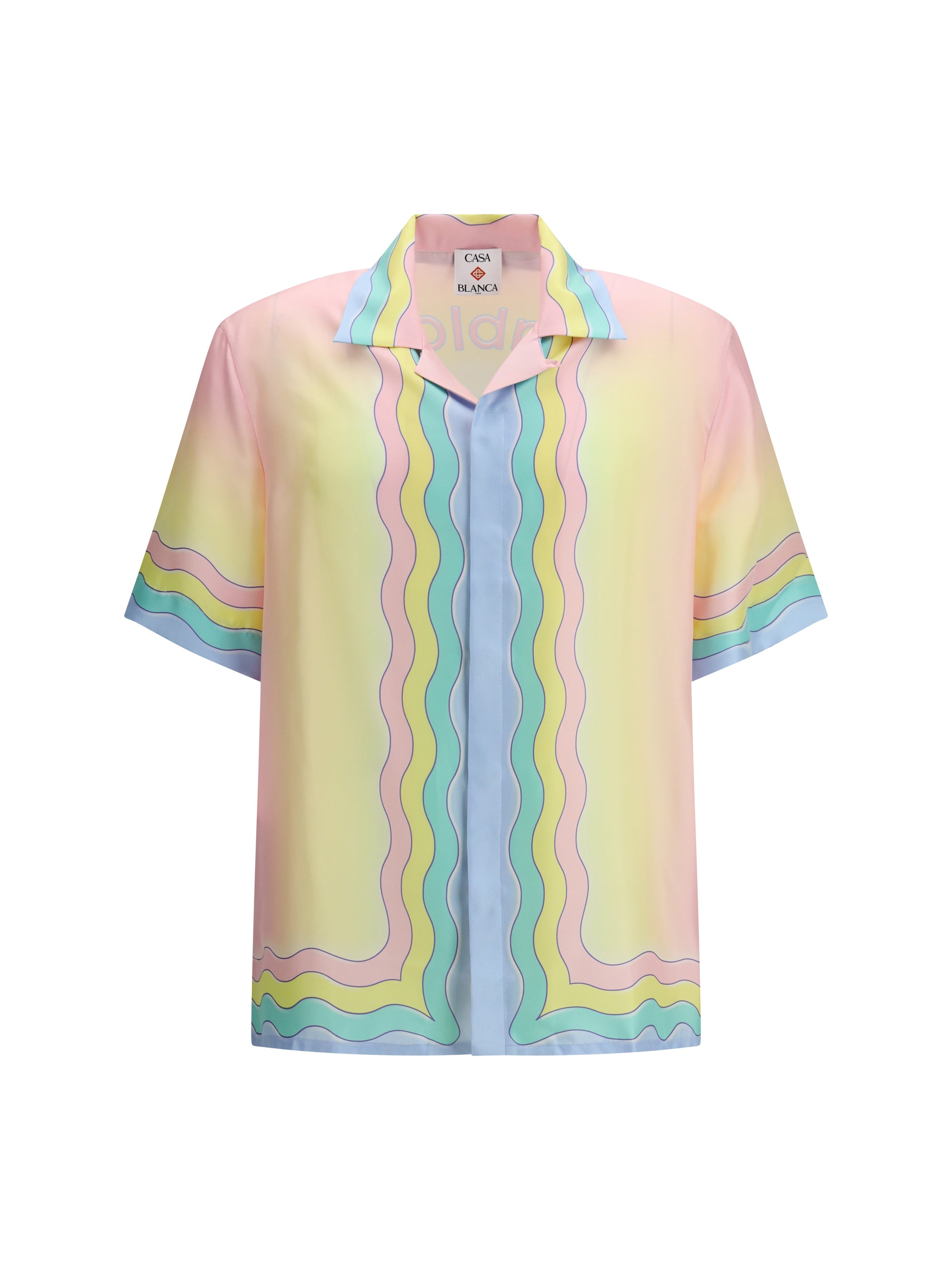 Monogram Jacquard Rainbow-Trim Polo Shirt — Multicolor