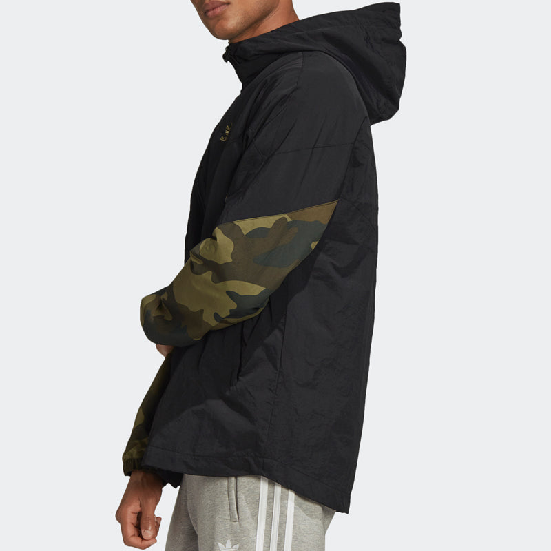 Originals Camo Wb Camouflage Splicing Sports hooded Windbreaker Jacket Black
