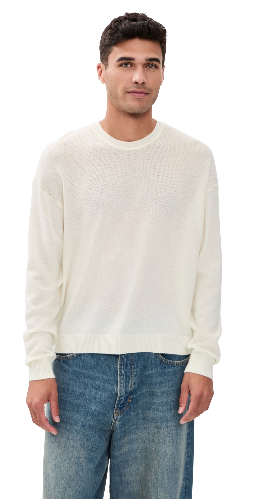 Lightweight Cashmere Blend Sweater Off White