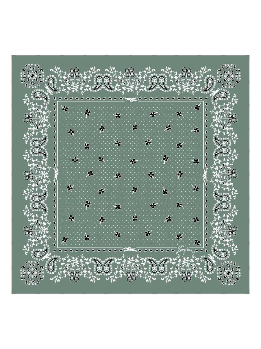 French Bandana silk scarf - Green
