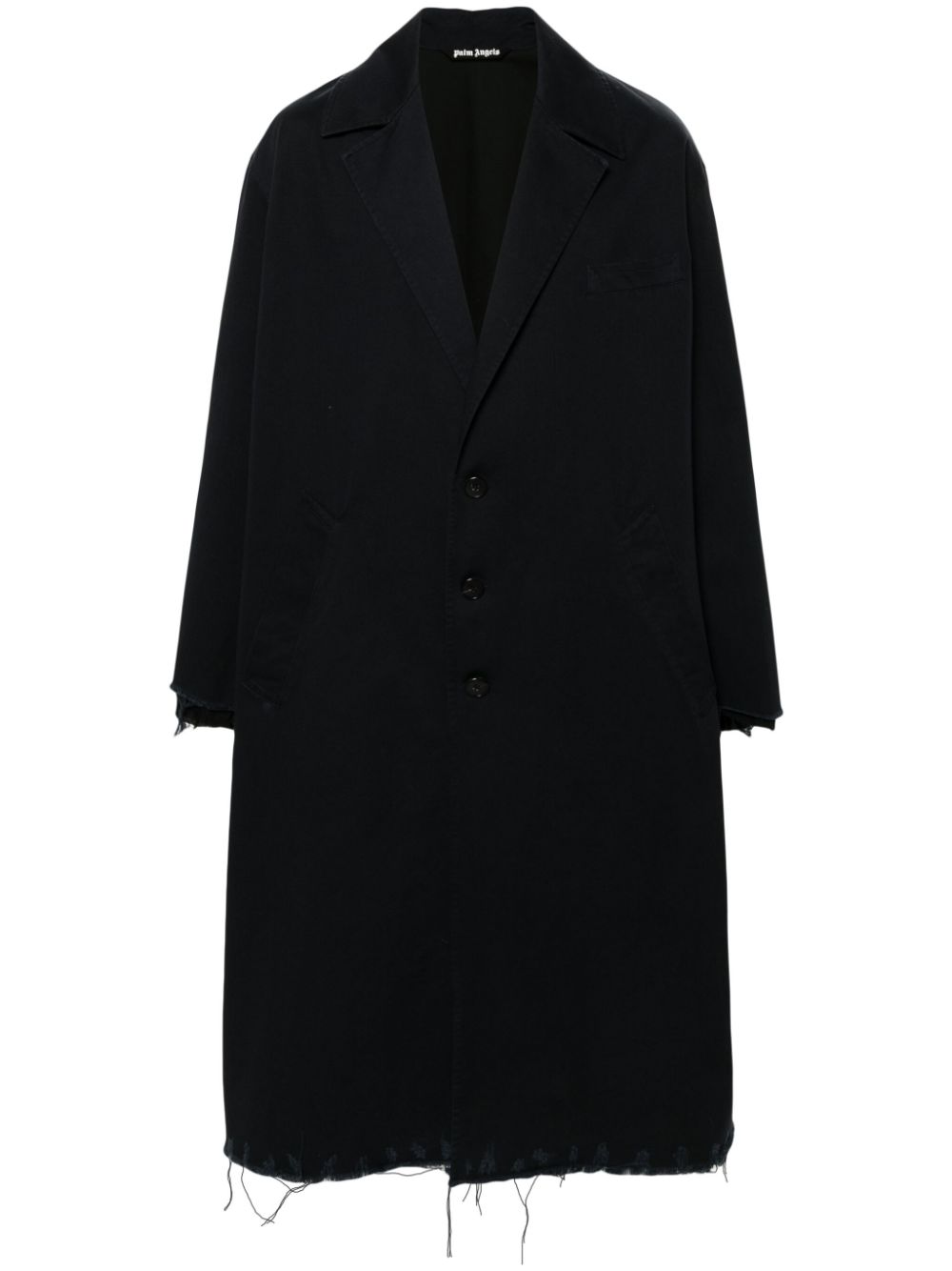 Single-breasted twill coat - Blue