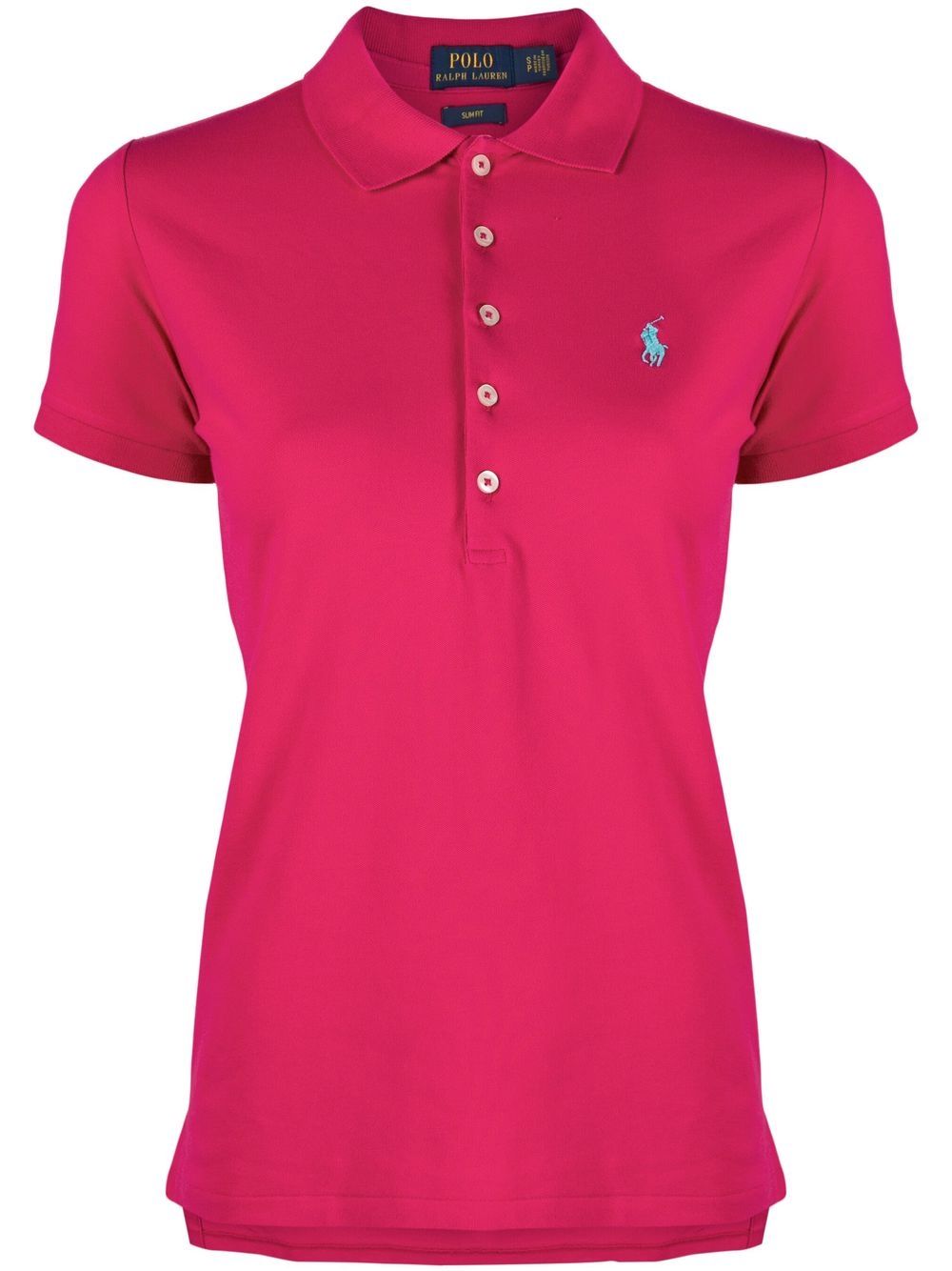 Pony logo-embroidered polo shirt - Pink