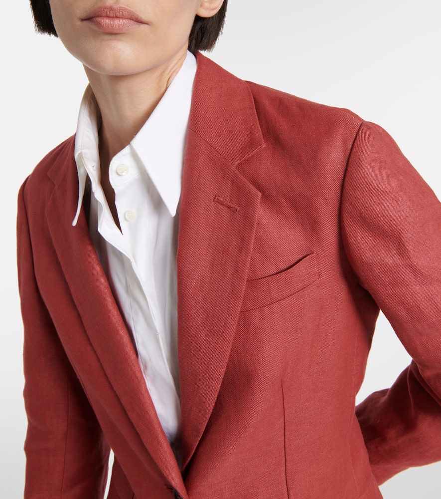Hemp and linen gabardine blazer