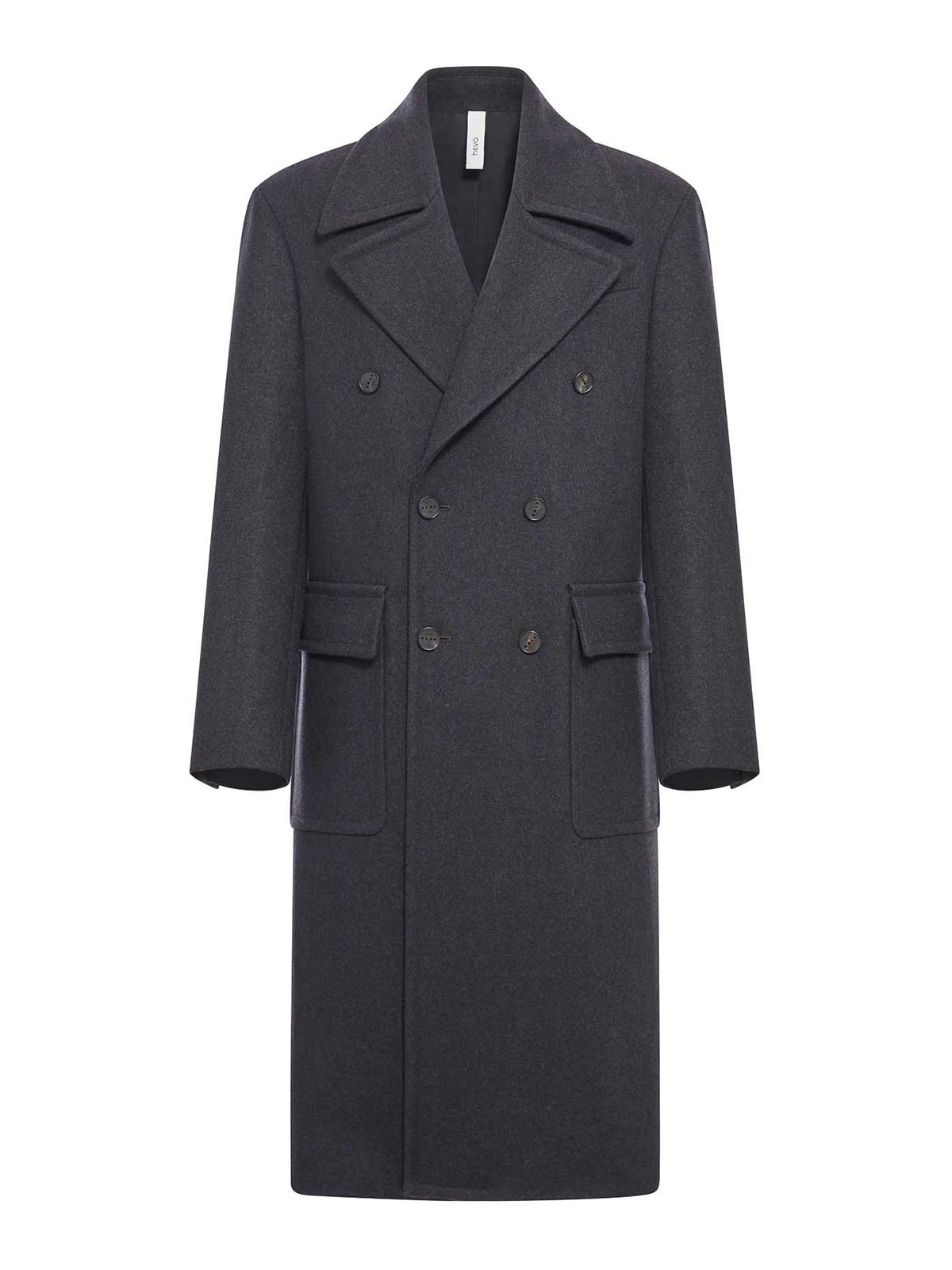 Double-Breasted Herringbone Coat