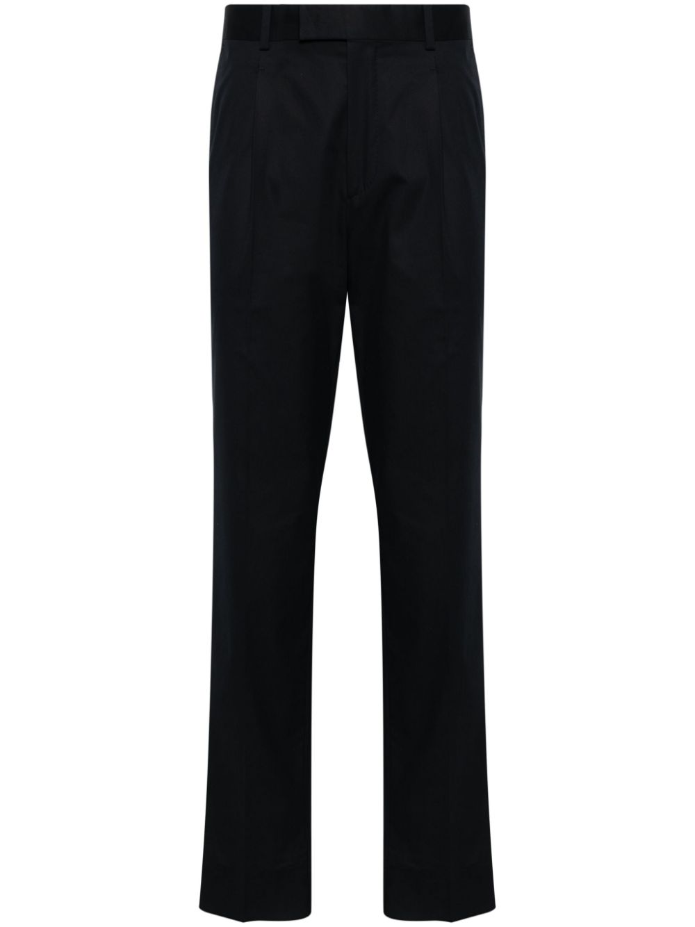 Mid-rise pleated chino trousers - Blue