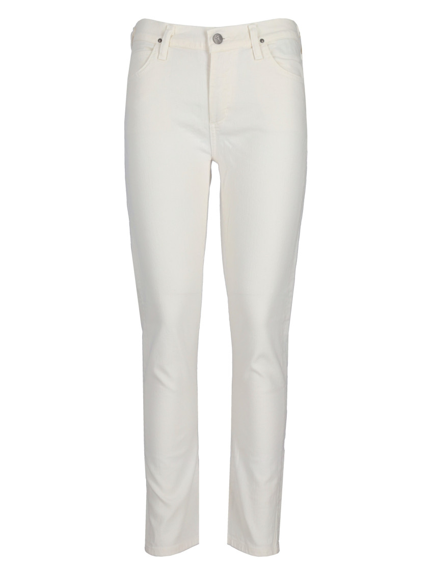 White Slim Mid Rise Jeans