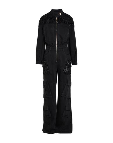 Woman Jumpsuit Black Size 10 Cotton