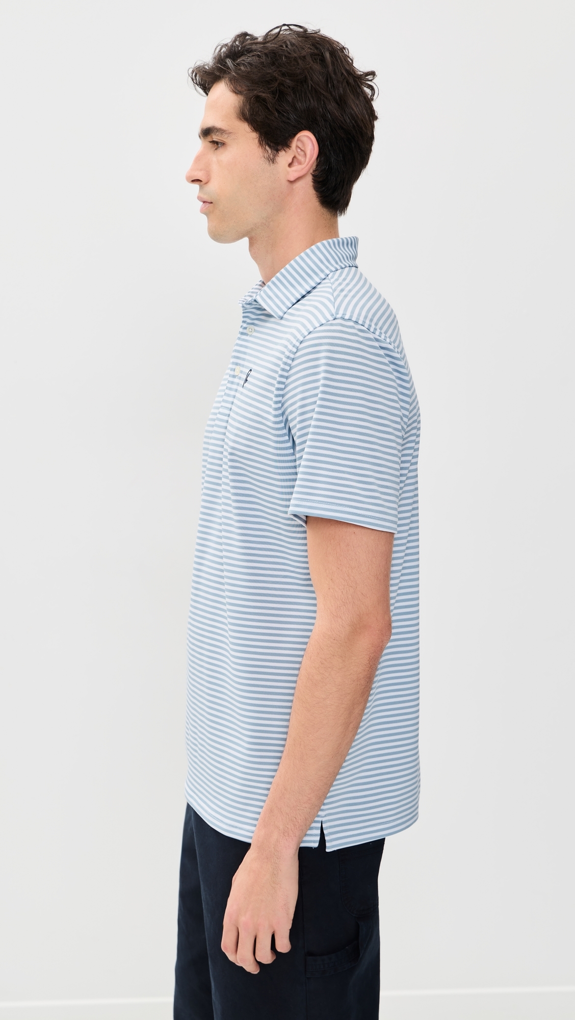 Randoplh Striped Polo Blue