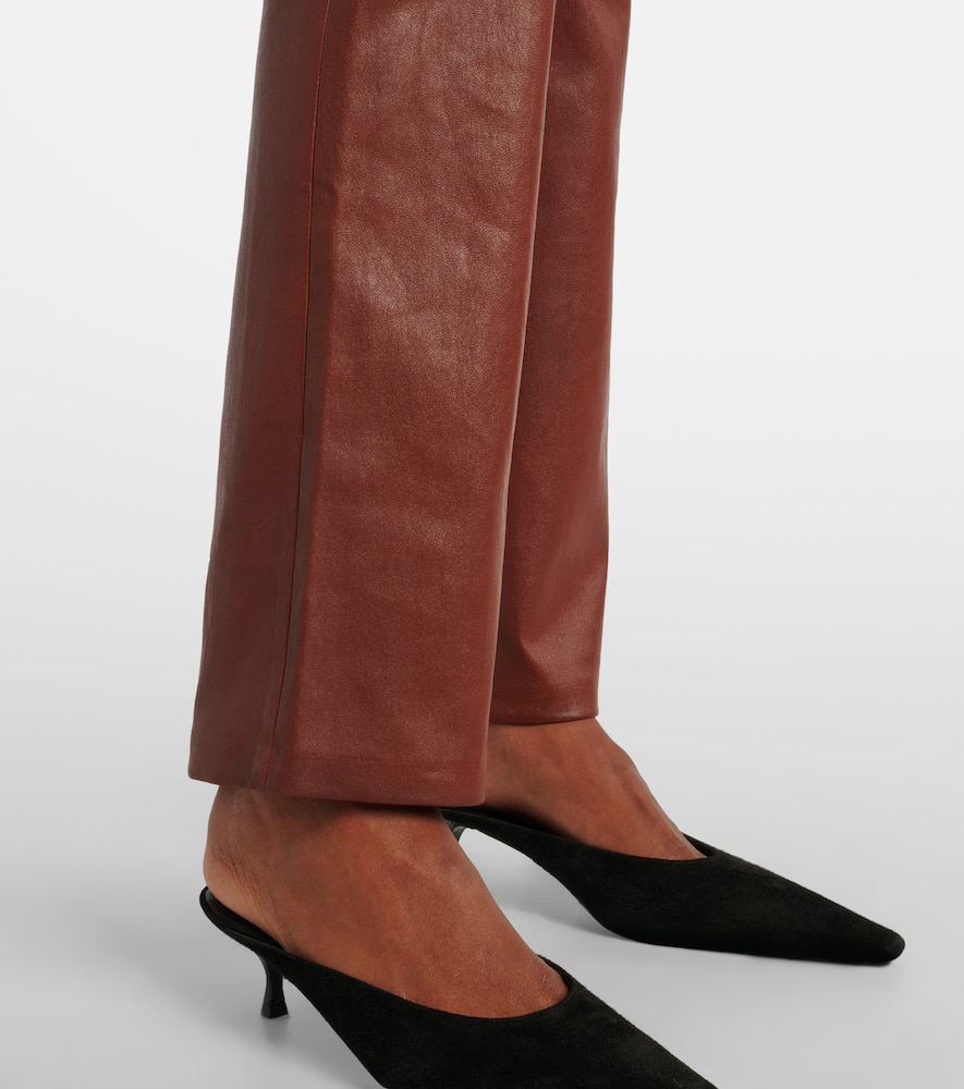 JP Long leather flared pants