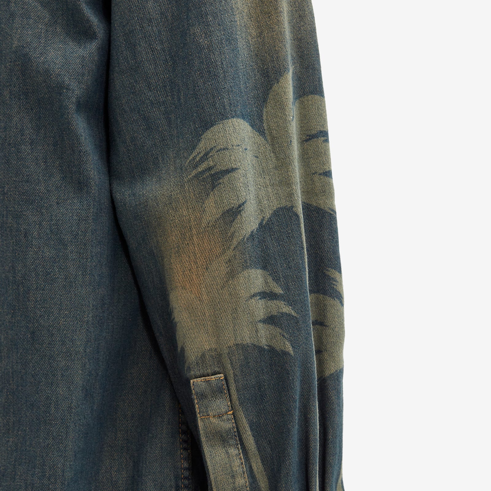 Men's Laser Palm Denim Shirt in Grey