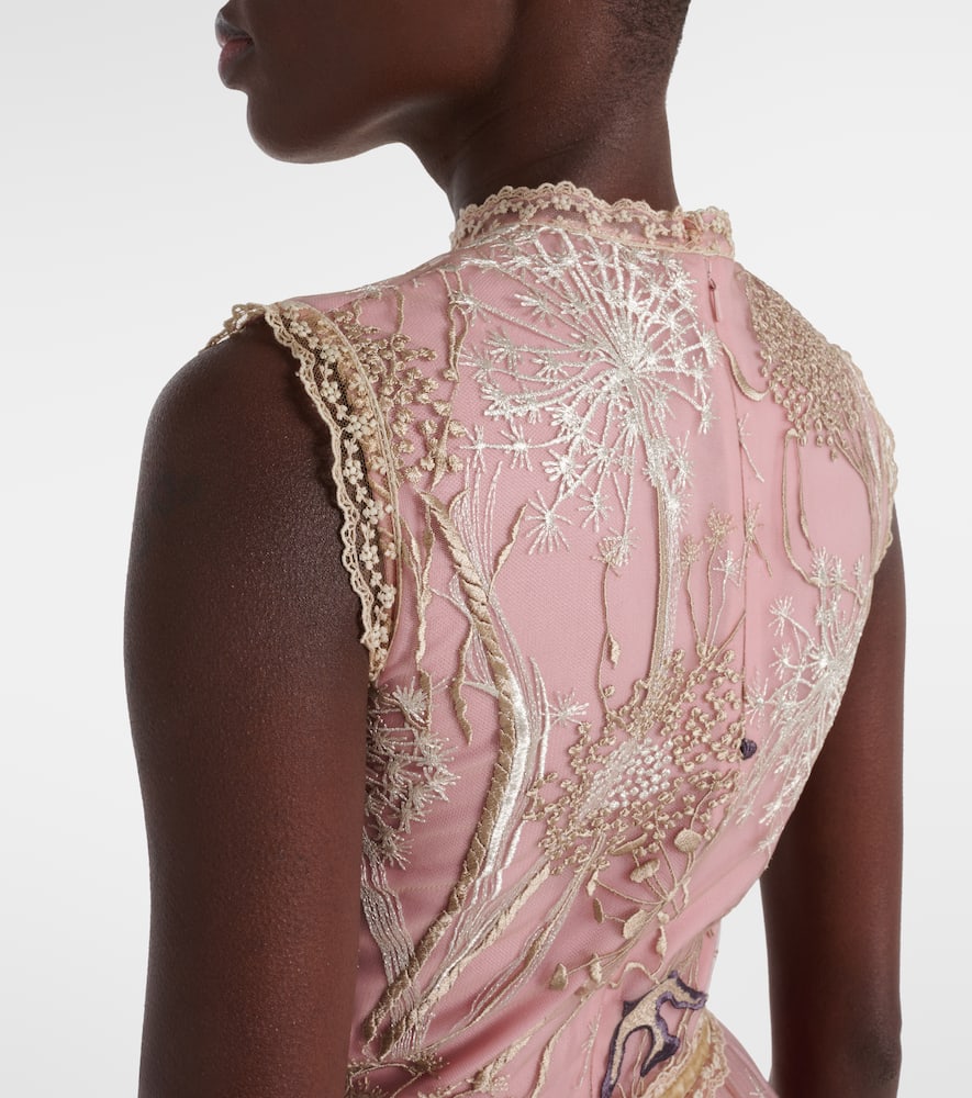 Costarellos Embroidered tulle gown