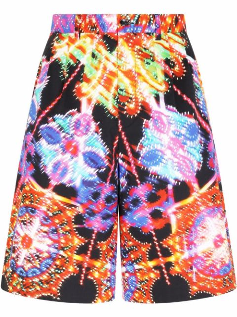 Luminaire-print tailored shorts