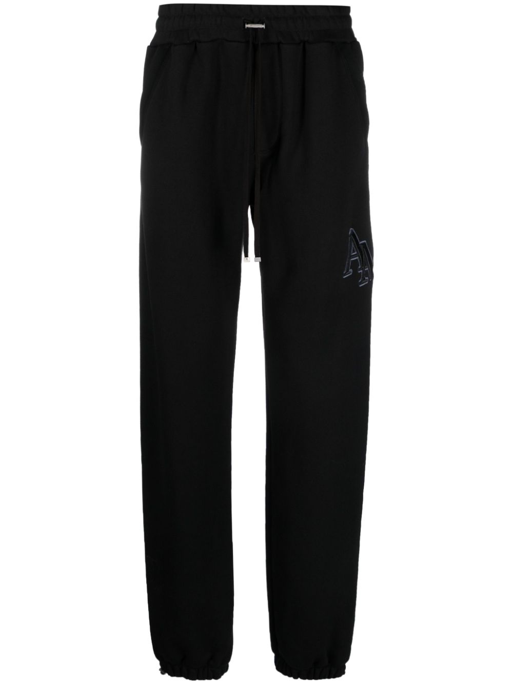 Staggered logo-embroidered track pants - Grey