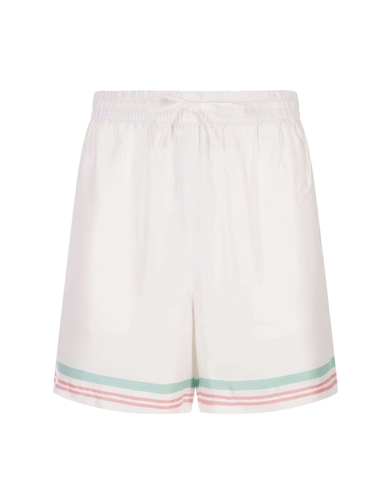 Tennis Club Icon silk track shorts - White