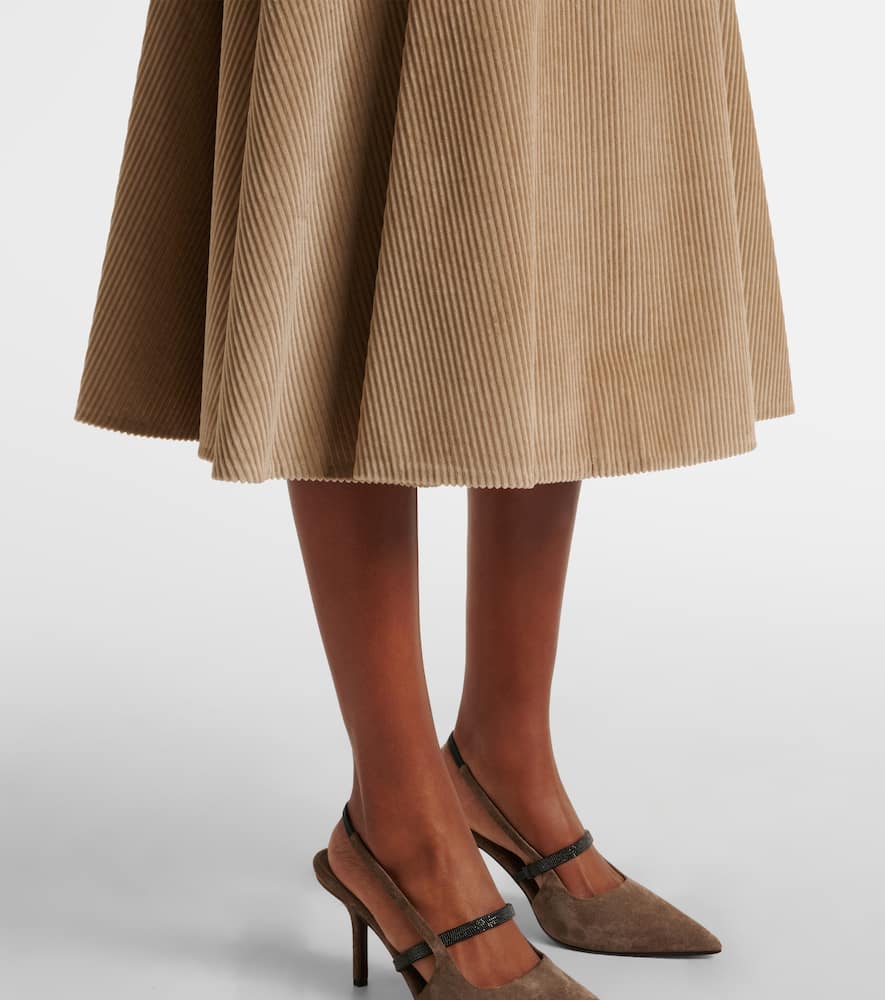 Cotton midi skirt