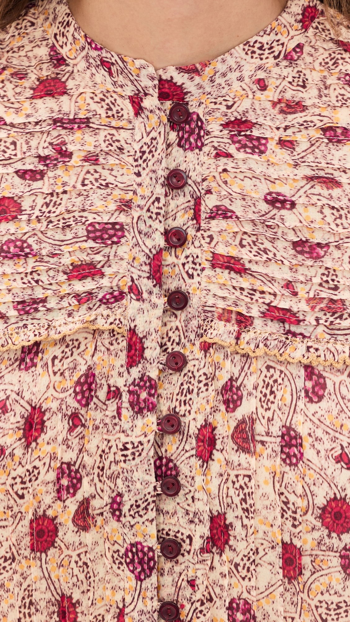 Daynia Dress Ecru/Raspberry
