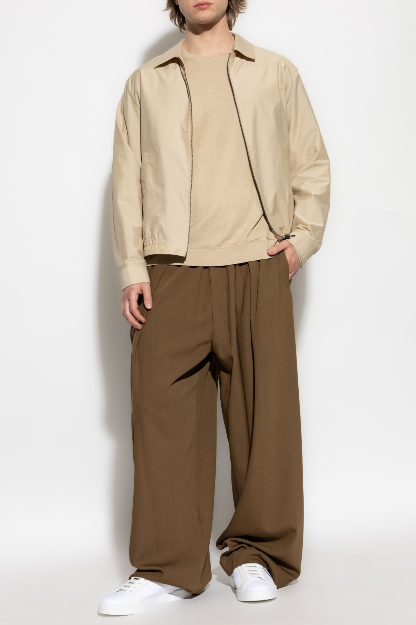 Lightweight Jacket With Collar, Men's, Beige