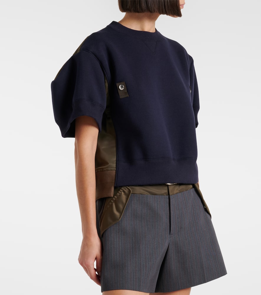 Cotton-blend and twill sweatshirt