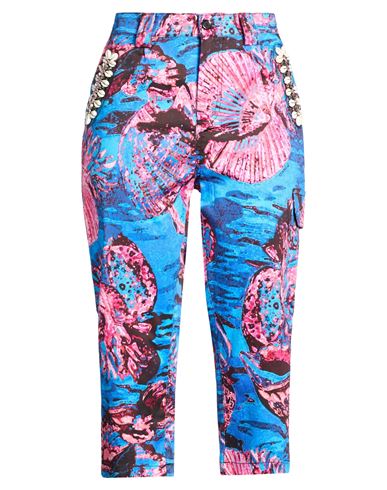 Woman Pants Blue Size 4 Cotton, Elastane