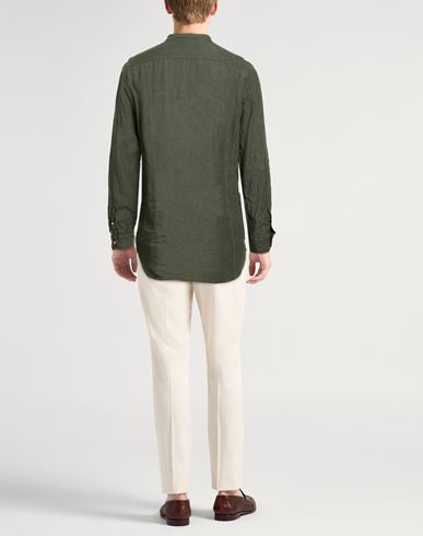 Man Shirt Military green Size 17 ¾ Linen