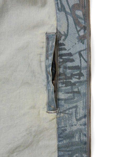 Denim Blouson Jacket Script