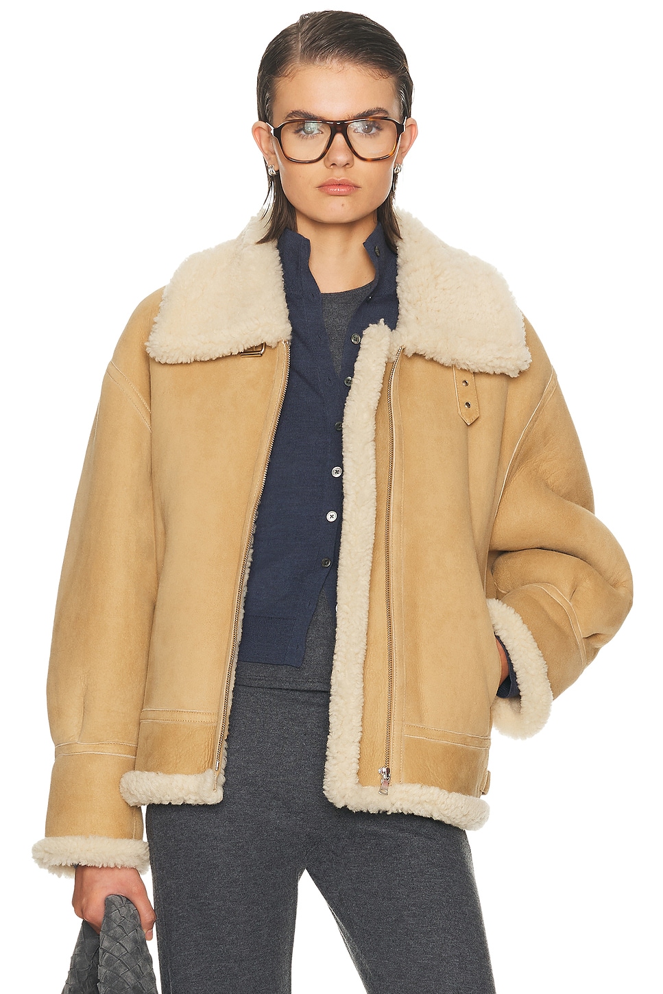 NOUR HAMMOUR Elsa Jacket in Brown Marble - Brown. XL also in