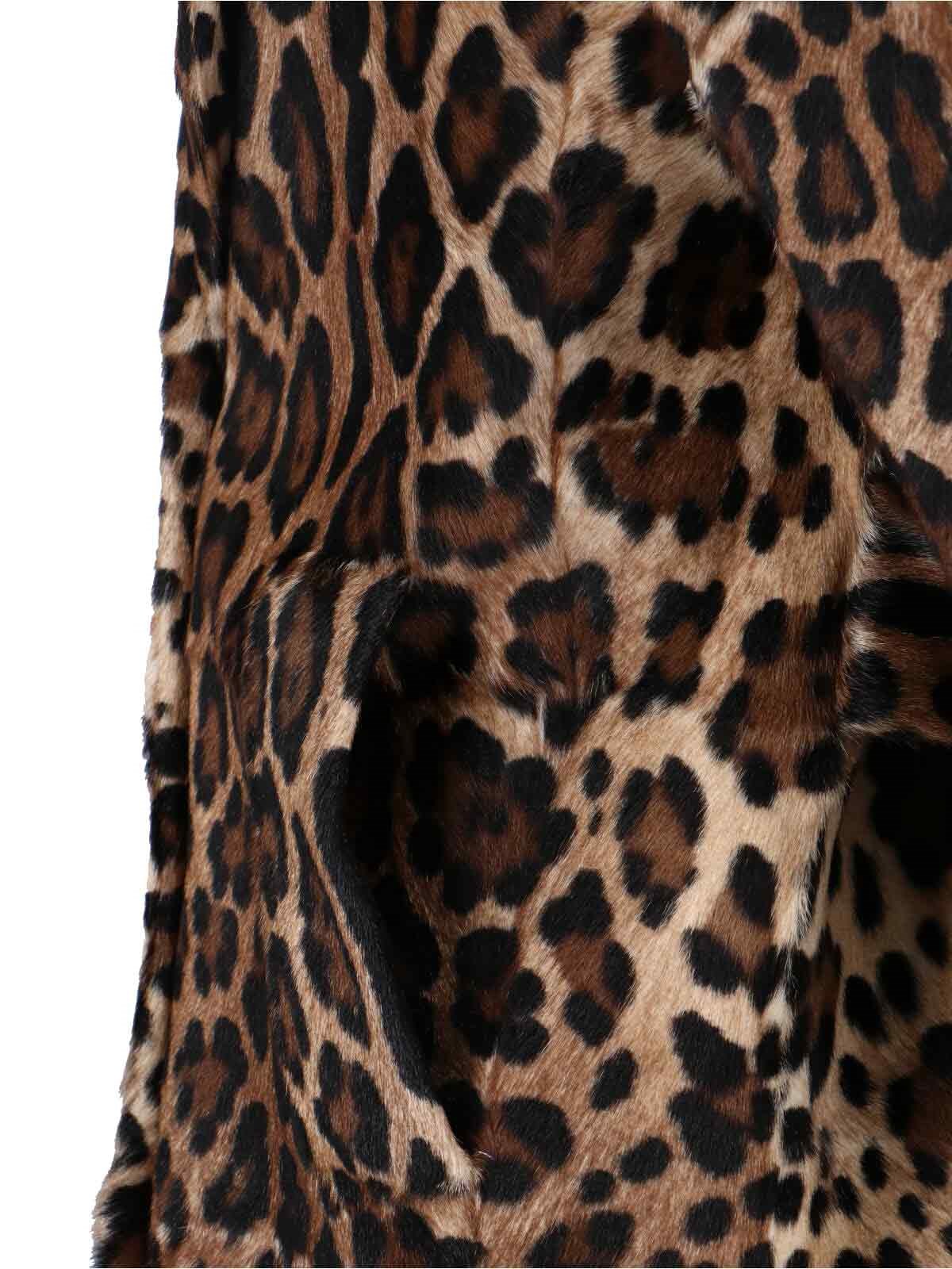 Double-Breasted Goat Leather Coat