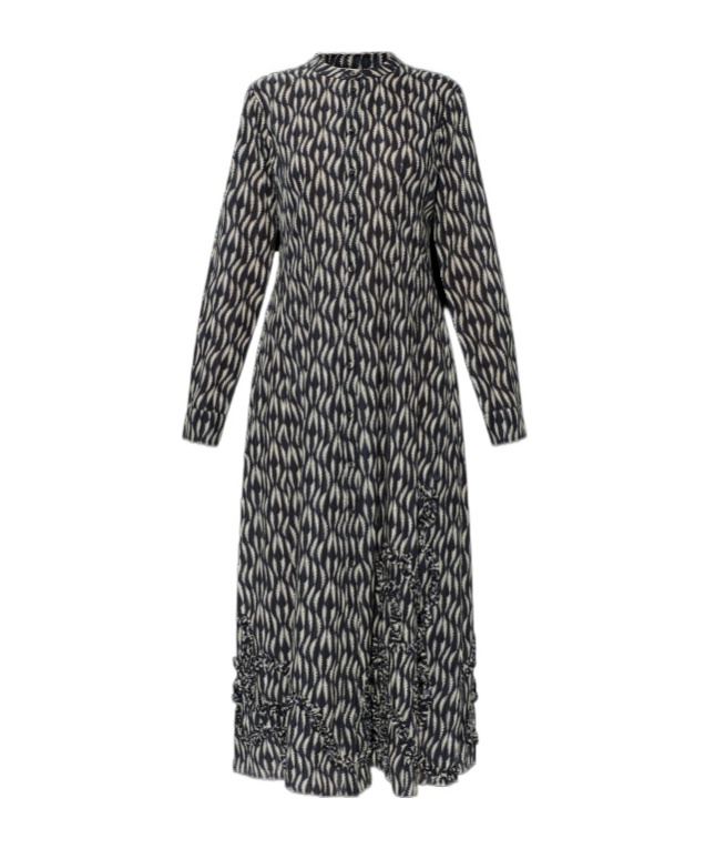 Laurentine ruffled print midi dress
