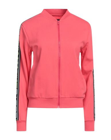 Woman Sweatshirt Coral Size S Cotton, Elastane