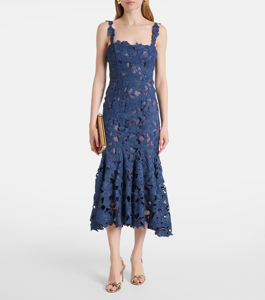 Guipure lace midi dress