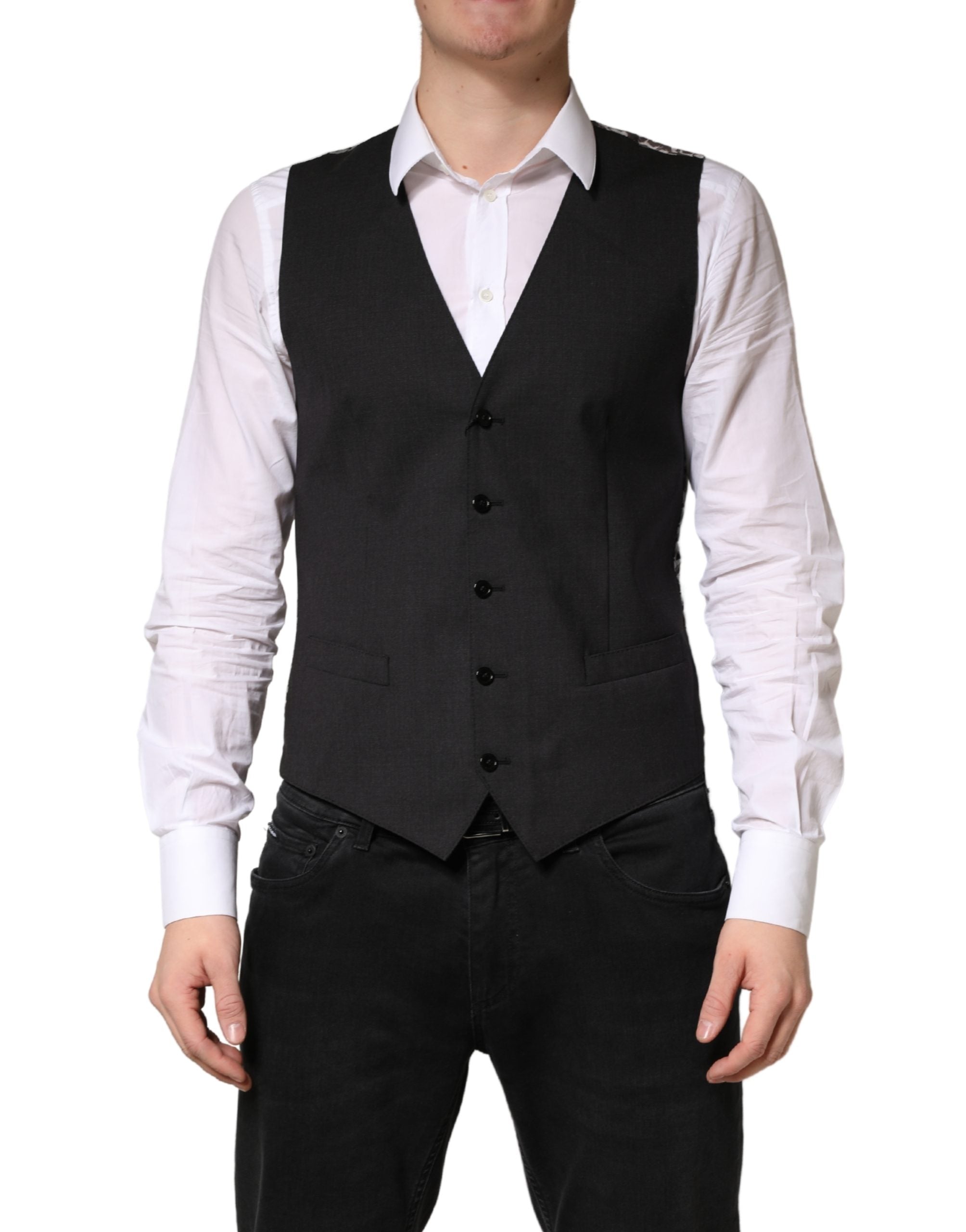 Virgin Wool Vest — Black
