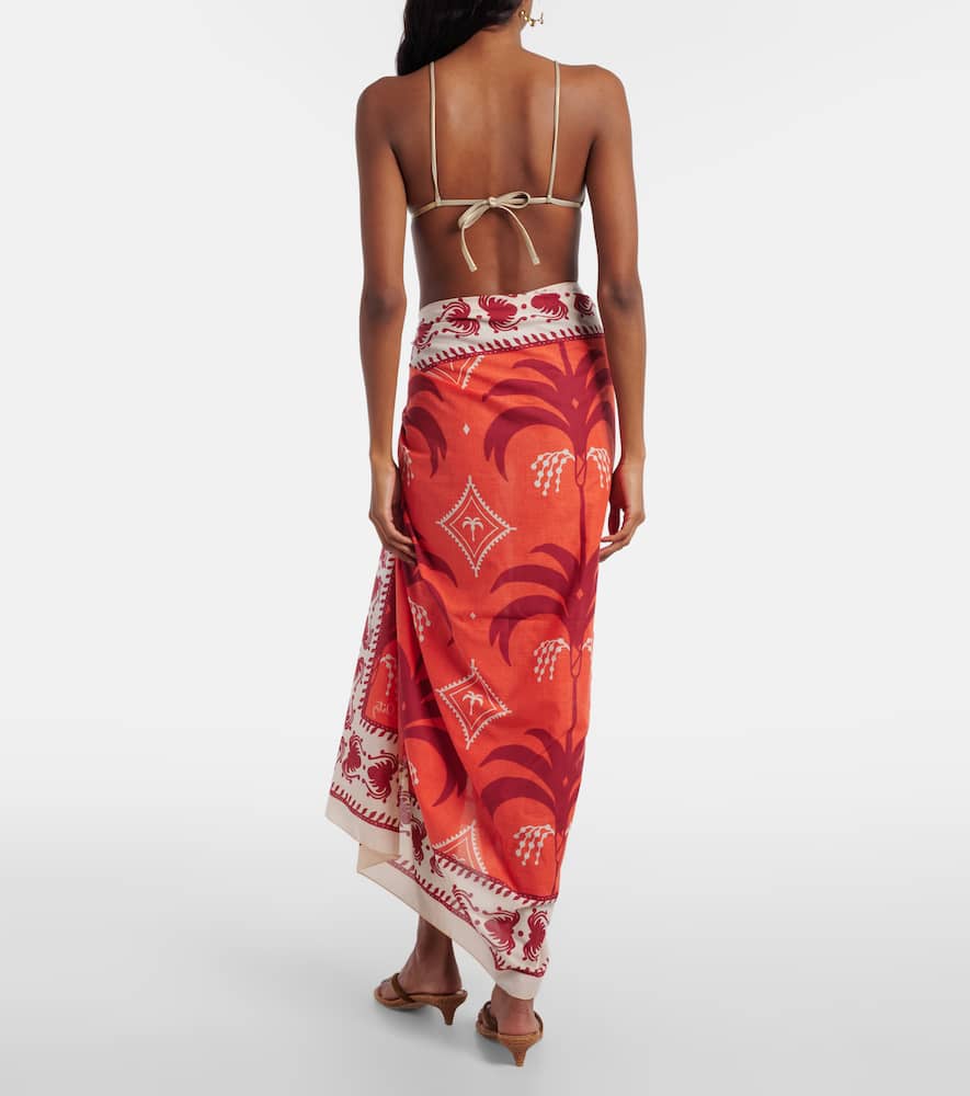 Dance Of printed cotton beach cover-up