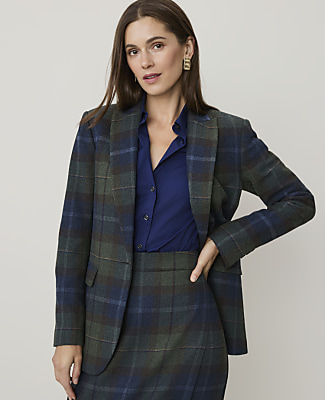 Ann Taylor The Plaid Longline Blazer