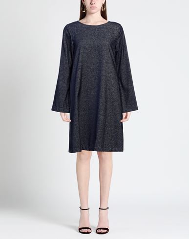 Caliban Woman Mini dress Midnight blue Size 4 Cotton, Wool