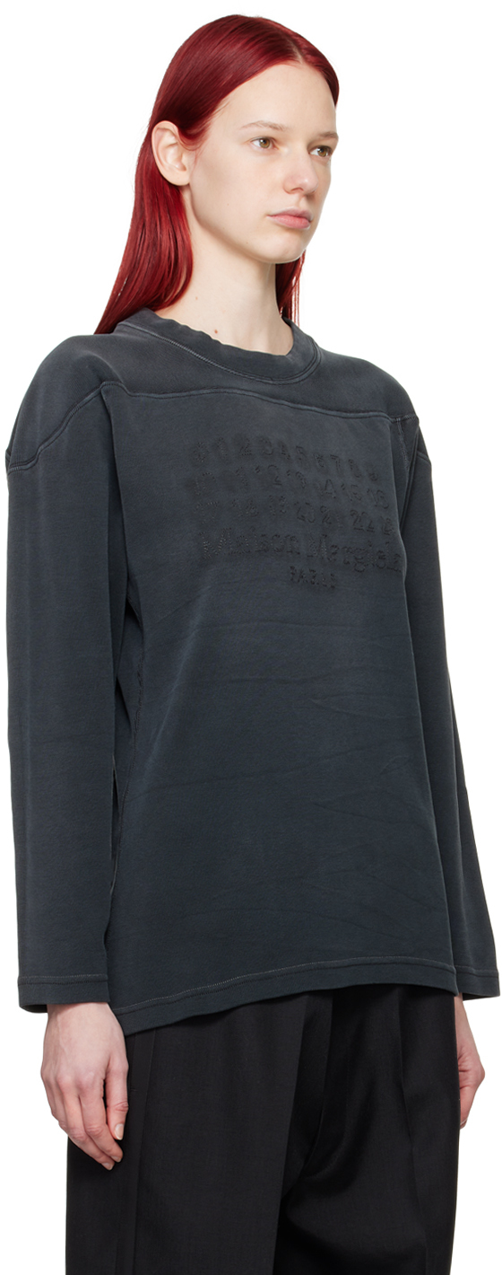 Maison Margiela Black Embroidered Sweatshirt
