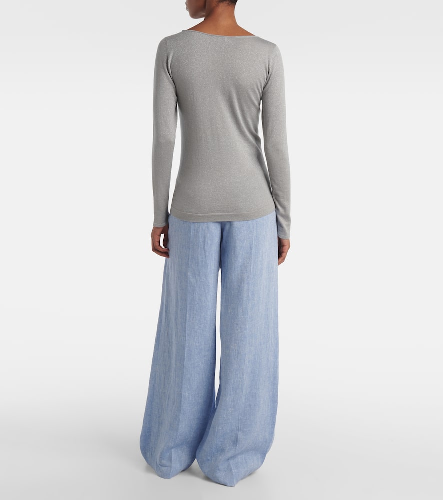 Sparkling cashmere and silk-blend sweater