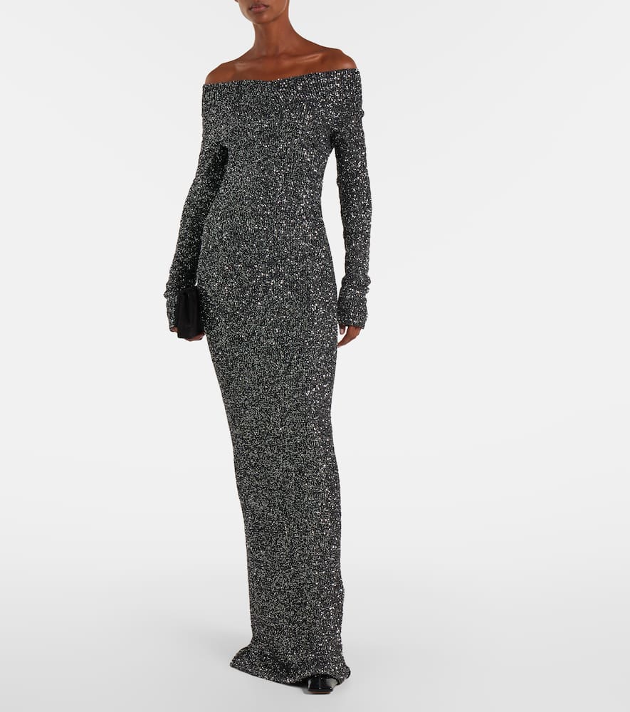 Knitted sequined gown