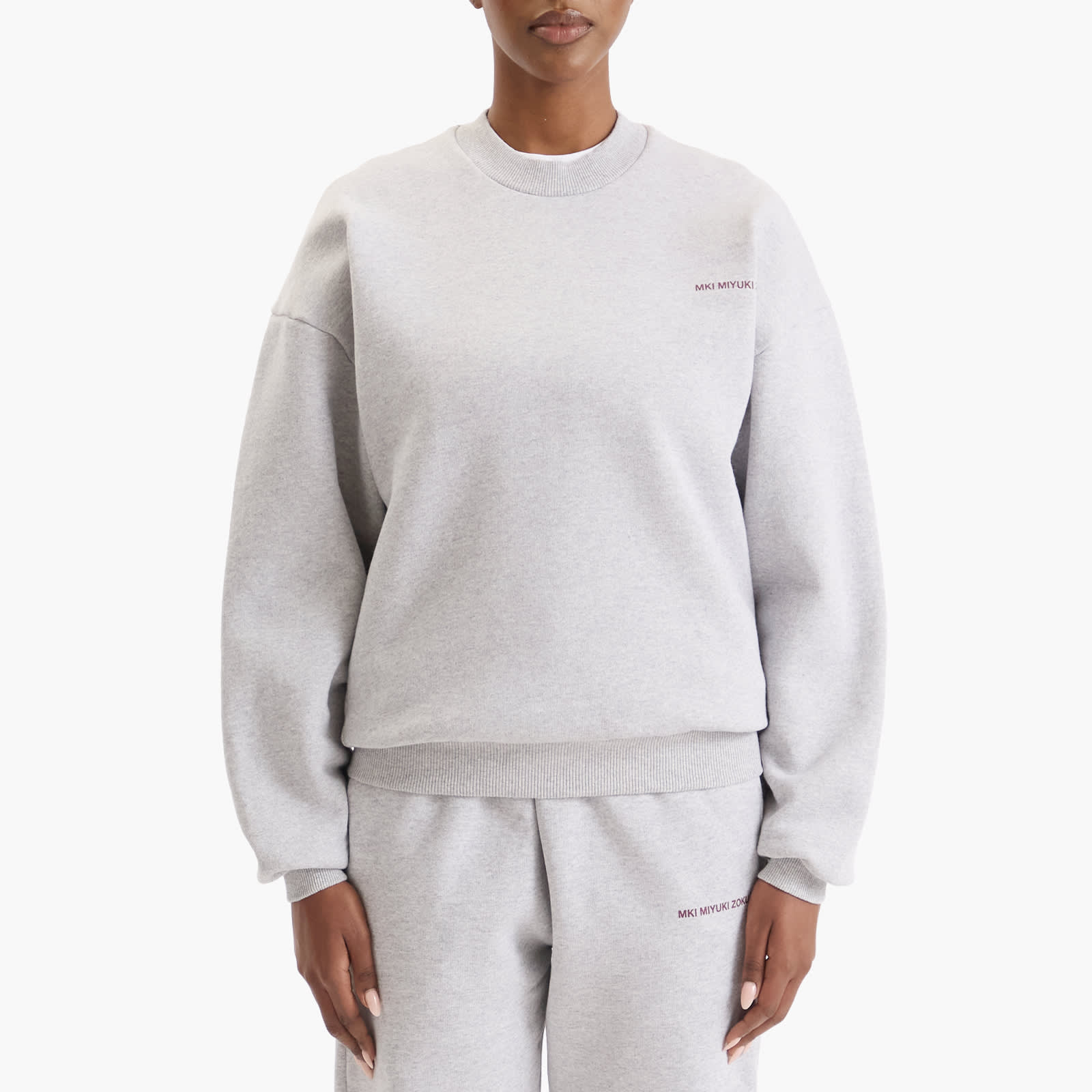 Women's Uniform Crew Neck Sweatshirt Presented by END. Grey/Burgundy