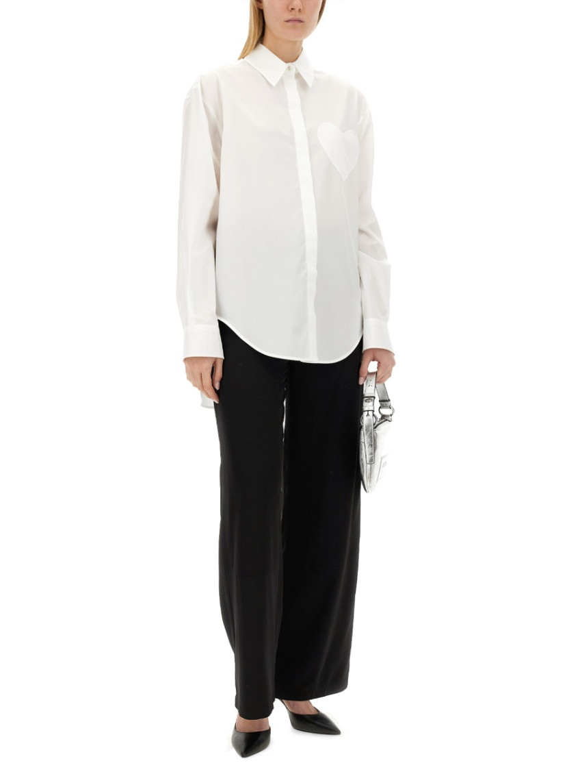 Moschino - heart patch collared shirt
