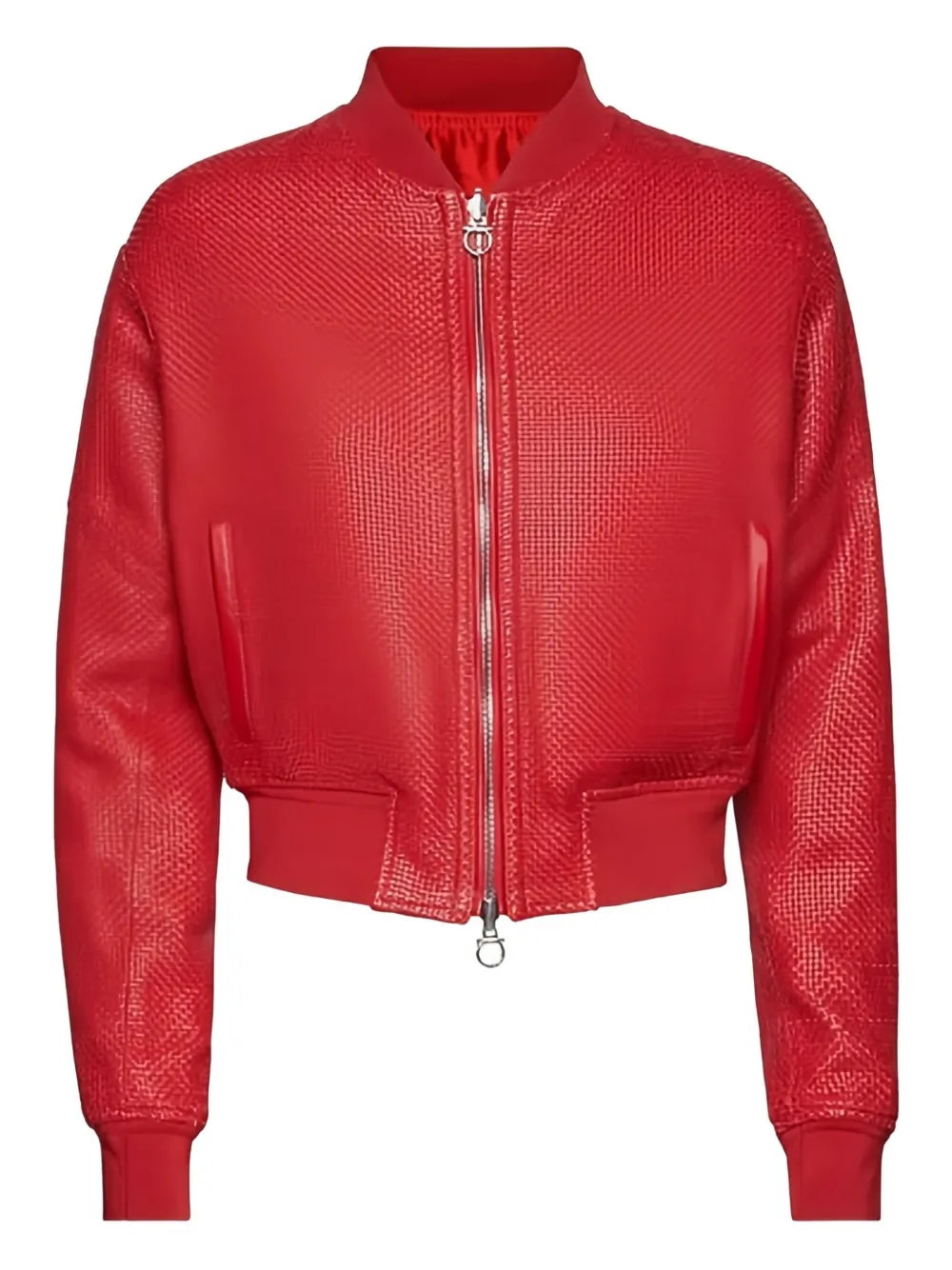 Quilted Leather Jacket — Red