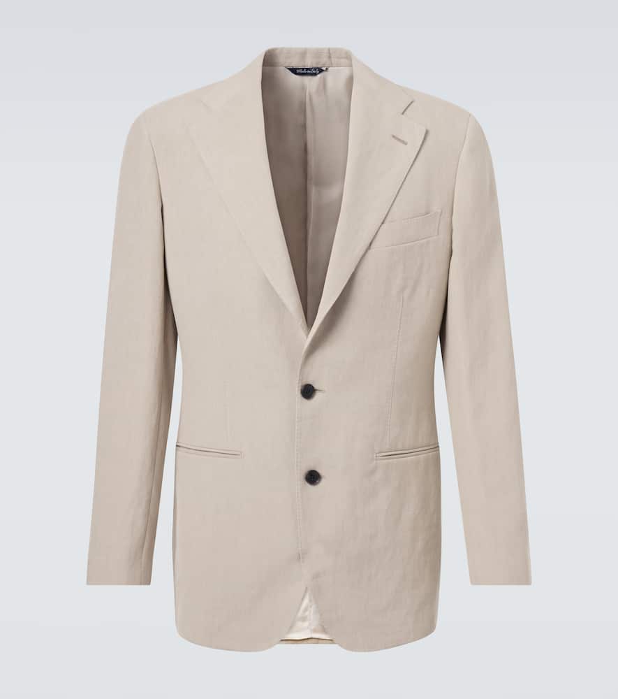 Single-breasted linen suit jacket