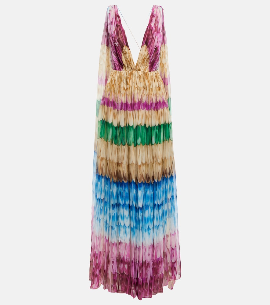 Printed silk gown