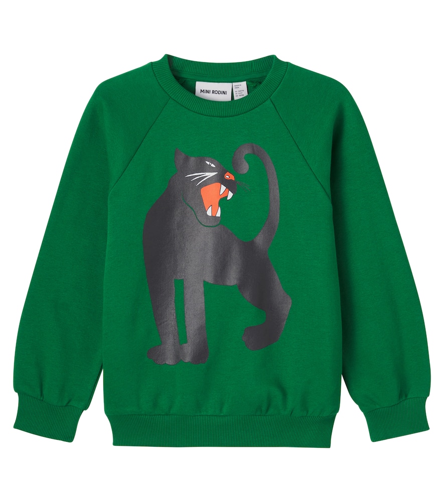 Panther cotton jersey sweatshirt
