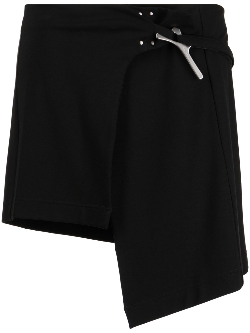 Asymmetric wrap miniskirt - Black