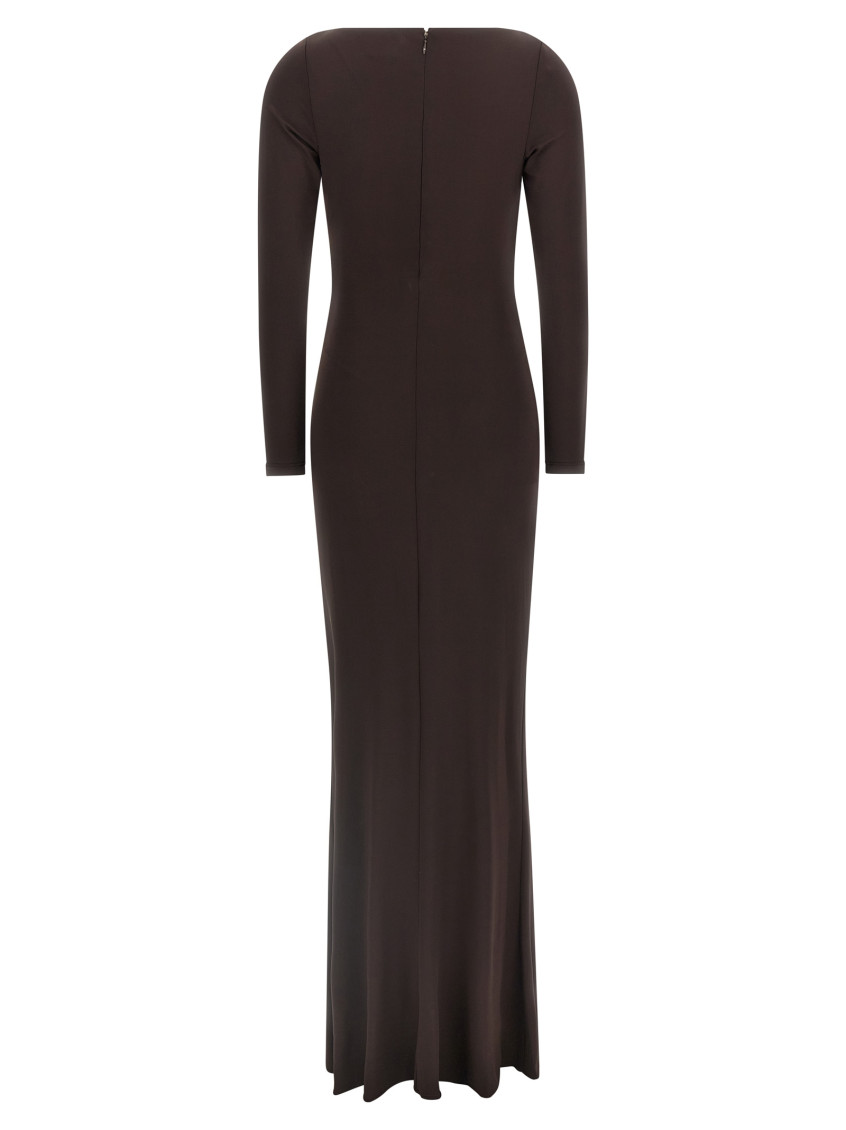 Elisabetta Franchi - jersey gown draped v neckline maxi