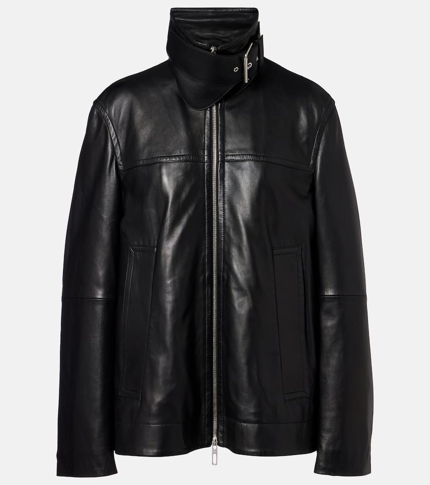 Oversized leather jacket