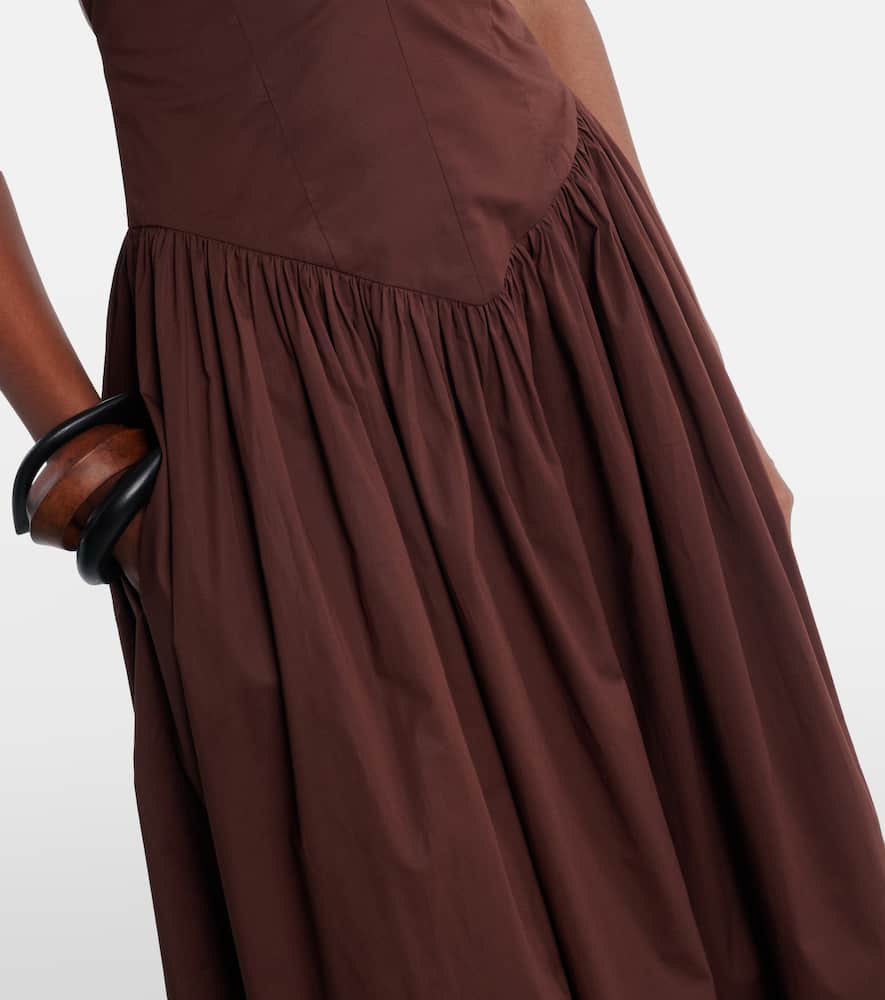 Open-back cotton maxi dress