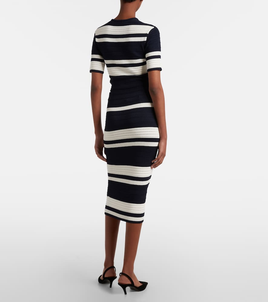 Striped knitted pencil skirt