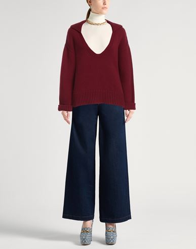 Woman Sweater Burgundy Size 2 Wool, Cashmere